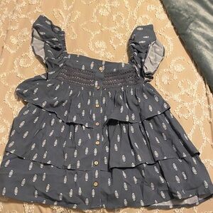 Maurices Navy and White Patterned Top